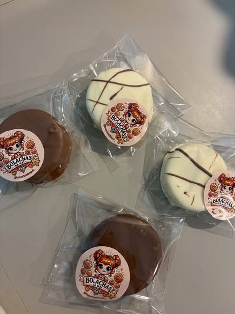 Criação recente da Bolachas da Mel: bolachas com chocolate, prontas para presentear